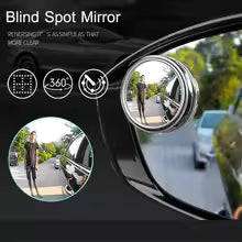2Pcs 360 Degree Adjustable Blind Spot Mirror Car Auxiliary Rearview Convex Mirror Round Frame Wide Angle Mirrors for Car Reverse